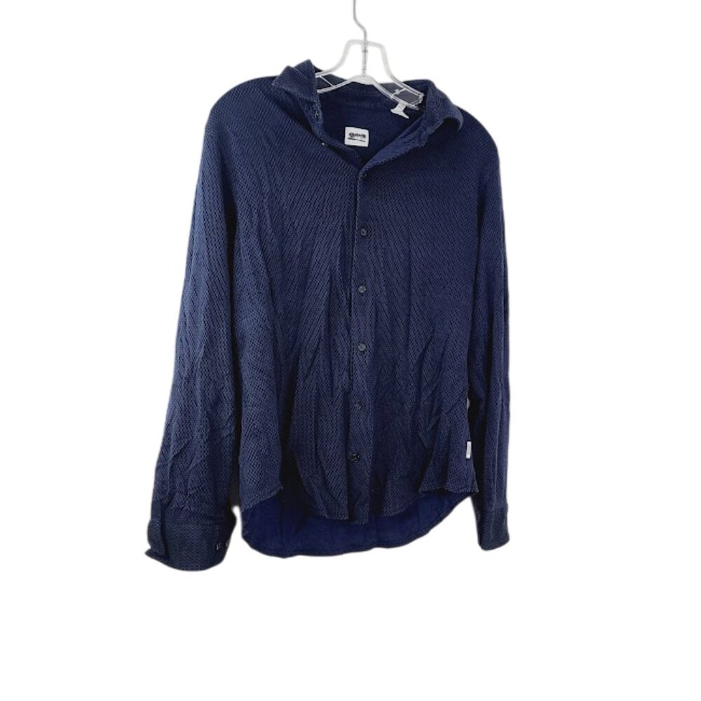 Armani Exchange Women's Navy Black Abstract Classic Button-Front Shirt Size M